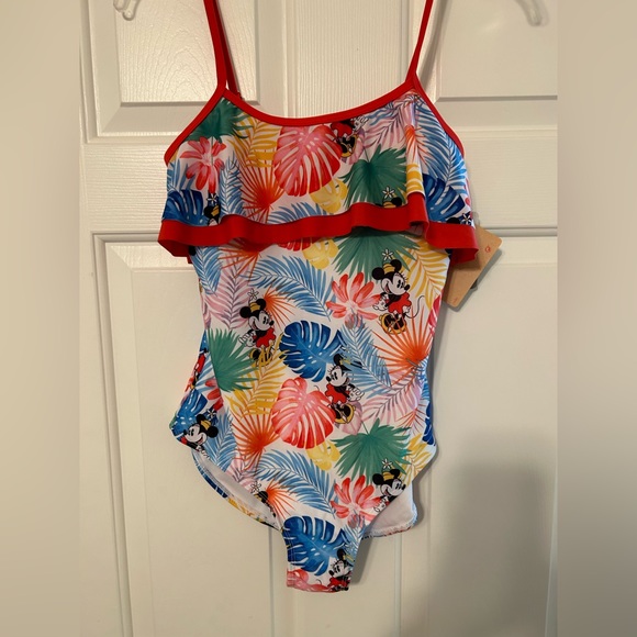 Disney Other - Disney Women’s Tropical Minnie One-Piece Swimsuit - Red, Blue, Green, Yellow
